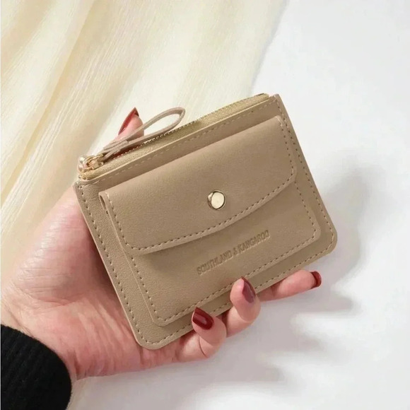 Handbags - ⚠️Clearance Khaki Flip Cover And Zipper Cardholder / Wallet